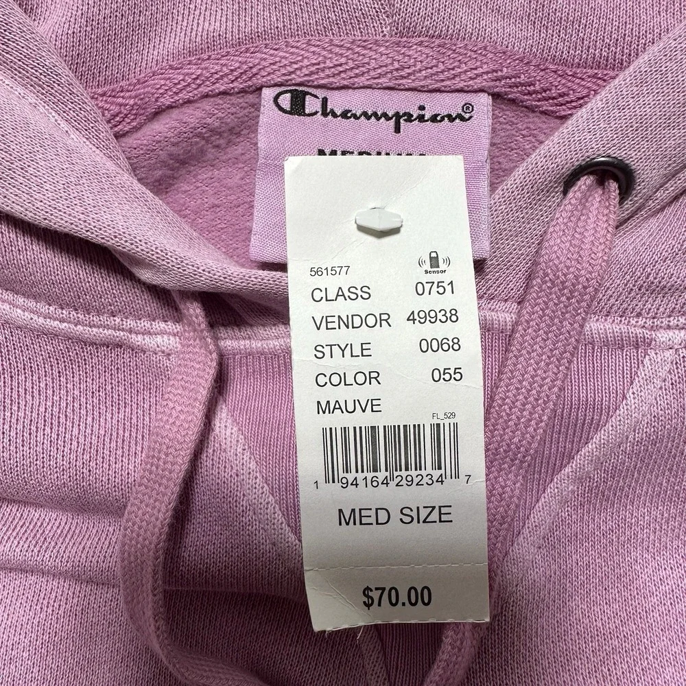 NWT Champion Hoodie Women Medium Mauve Pink  Pullover Cropped‎ Hooded Y2K 90's - Picture 3 of 11